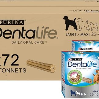 DENTALIFE | Dolcetto da masticare per cani adulti di grandi dimensioni | Azione detergente naturale | Pulisce i denti difficili da raggiungere, aiuta a combattere l'alito cattivo | Sacchetto | 72