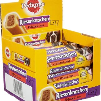 Pedigree - Osso gigante maxi – snack per cani con manzo – Ideale come ricompensa per cani di taglia grande – 12 x 210 g in confezione multipla da 1 ossa