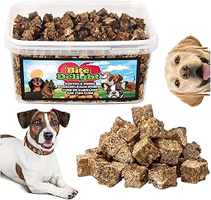 Bite & Delight 4000g Cubetti di Carne di Merluzzo per Cani - 98% Ricchi di Proteine e Omega-3 - Snack Sani per Cani di Tutte le Razze - Leccornia di Pesce Naturale