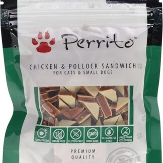 Perrito cani portapremio Chicken undpollock Sandwich, Small, Sandwich in Galline carne e Pollock in forma di triangolo, 100 g