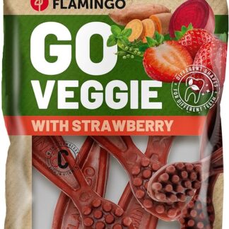 Bastoncini per cani – Snack Veggie Spazzolino con Fragola Rossa – 12,5cm – 160g – senza glutine – favorisce l’igiene dentale