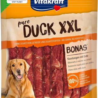 Vitakraft Pure Duck XXL Bonas, snack cane, bastoncini con carne d'anatra, snack per l’addestramento del cane, senza l’aggiunta di zuccheri e cereali (1x 200g)