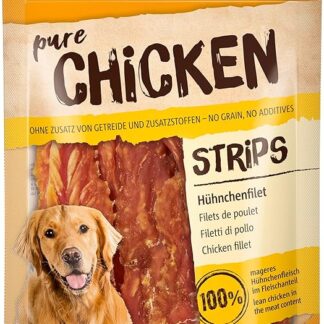 Vitakraft Pure Chicken Strips, snack cane, filetto di pollo, snack per l’addestramento del cane, senza l’aggiunta di zuccheri e cereali (1x 80g)