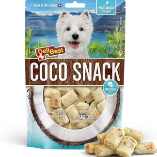 CocoSnack - Spuntino per cani con fiocchi di cocco, ricompensa vegetariana e spuntino da allenamento, 100 g