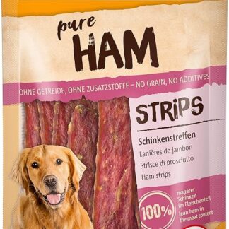 Vitakraft Pure Ham Strips, snack cane, strisce di prosciutto con carne di maiale, snack per l’addestramento del cane, senza zuccheri aggiunti (1x 80g)