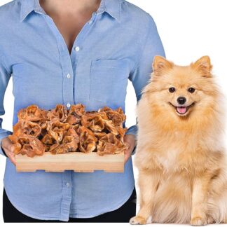 Spuntini a forma di orecchie di maiale per cani, 1 kg (circa 26 – 30 pezzi), naturali e asciugati all'aria, senza cereali, a lunga durata, spuntino monoproteico