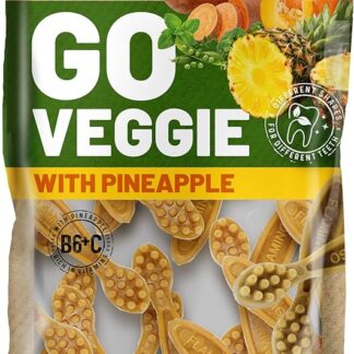 Bastoncini per cani – Snack Veggie Spazzolino con Ananas Giallo – 7,5cm – 120g – senza glutine – favorisce l’igiene dentale