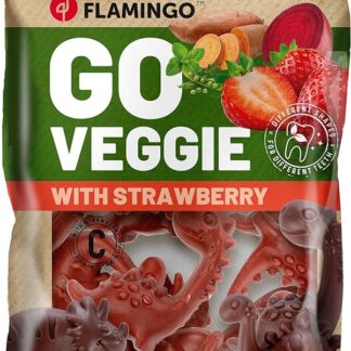 Bastoncini per cani – Snack Veggie Dino con Fragola Rossa – 120g – senza glutine – naturale – divertente e salutare