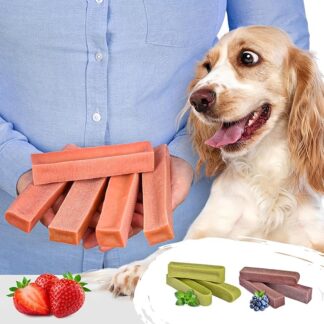Snack da masticare per cani, 5 pezzi, spuntino al formaggio, sapore fragola, basso contenuto di grassi, lunga durata, sano