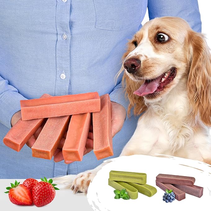 Snack da masticare per cani, 5 pezzi, spuntino al formaggio, sapore fragola, basso contenuto di grassi, lunga durata, sano