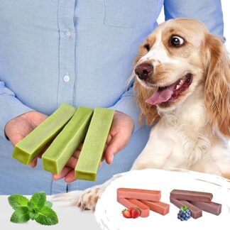 Snack da masticare per cani, 3 pezzi, spuntino al formaggio, sapore di menta, basso contenuto di grassi, lunga durata, sano