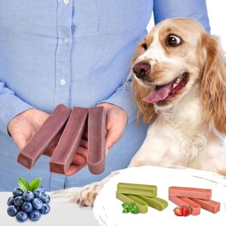 Snack da masticare per cani, taglia L, confezione da 3 (110 g, per un totale di 330 g), spuntino al formaggio, sapore di mirtillo, basso contenuto di grassi, lunga durata, sano