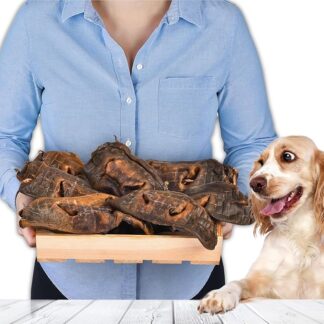 Naso di manzo per cani, 1 kg, 4 pezzi, spuntino da masticare, 100% naturale, senza cereali, essiccato all'aria, articolo da masticare per cani piccoli e grandi