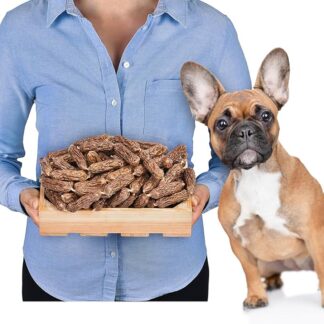 Salsicce di pollo per cani, 1 kg (circa 110 – 115 pezzi), naturali e asciugati all'aria, senza cereali e a basso contenuto di grassi, snack ricco di proteine per cani di tutte le età