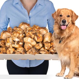 Ginocchia di manzo per cani, 50 pezzi (7,5 kg), spuntini naturali a lunga durata, trattamento dentale ipoallergenico, snack a basso contenuto calorico per ossa da masticare