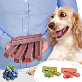 Snack da masticare per cani, 5 pezzi, spuntino al formaggio, sapore di mirtillo, basso contenuto di grassi, lunga durata, sano