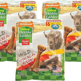 Nylabone Healthy Edibles Wild Bison Flavor 16 Small Bones Dog Treats