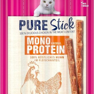 Vitakraft Pure Stick, snack gatto, bastoncino con carne, con pollo, bastoncini singoli, anche per gatti sensibili dal punto di vista alimentare, senza zuccheri aggiunti (1x 20g)