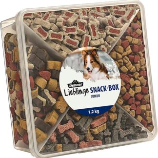 Dehner - Sacco per cani, Snackbox Jumbo, 4 mix di varietà, 1,2 kg