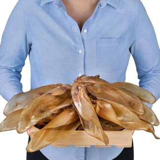 Set di 10 orecchie naturali di bovino con conchiglia per cani – Rafforzare la salute e l'igiene orale del vostro cane