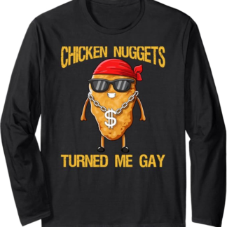 Umorismo divertente con pepite di pollo Maglia a Manica