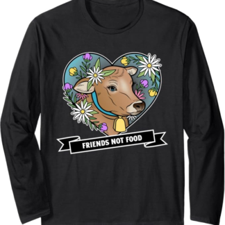 Friends Not Food - Grafica vegetariana vegana con animali carini Maglia a Manica