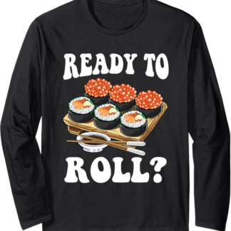 Tipi di sushi con gatti Riso Salmone Pesce Giappone Kawaii Maglia a Manica