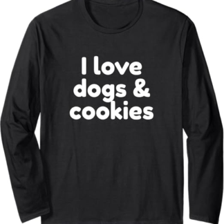 Amo i Cani E Biscotti Maglia a Manica