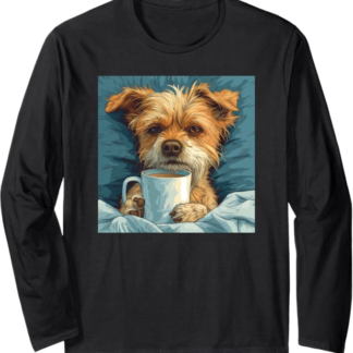 Caffè e cane sborrato, muffe mattutine Maglia a Manica