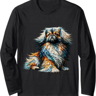 Polygon Art Pekingese Pekingeses Maglia a Manica