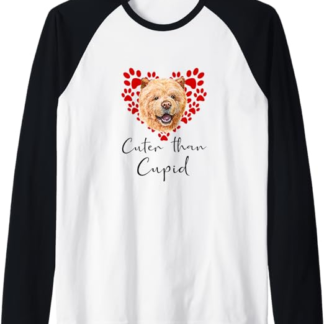 CHOW CHOW Cuter Than Cupid Cane Detto Maglia con Maniche Raglan