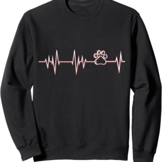 Stampa Zampa Battito Cardiaco Divertente Felpa