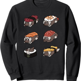 Sushi Chinese Crested Cane Felpa