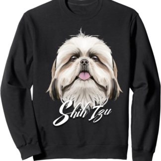 Simpatico Viso di Cane Shih Tzu Felice Felpa