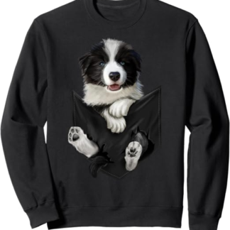 Cane Carino Border Collie Bianco Nero Felpa