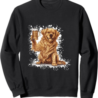Divertente Golden Retriever Cani Con Birra Felpa