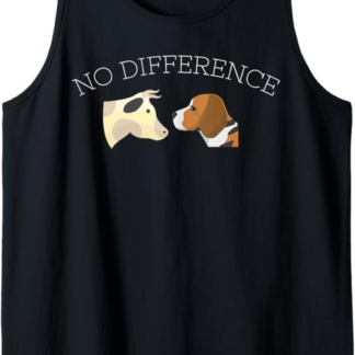 No Difference Vegan Vegetariano Mucca Cane Animali Regalo Canotta
