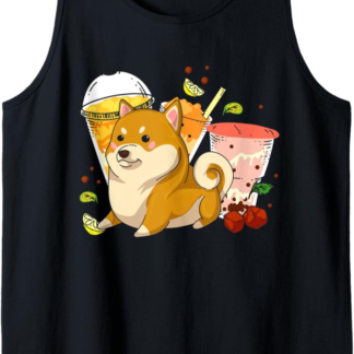 Cane Giapponese Animale Anime Frullato Carino Shiba Inu Canotta