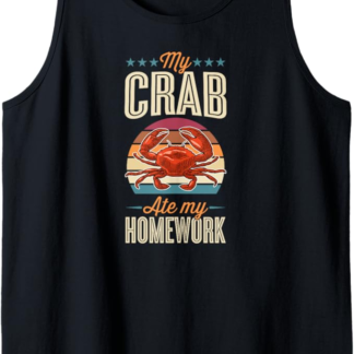 My Crab Ate My Homework Divertente granchio per animali domestici in stile retrò Canotta
