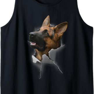 Adorabile Testa Cane Pastore Tedesco Marrone Canotta