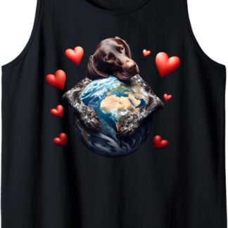 Pianeta proprietario tedesco Pointer Cane Earth Day Abbraccio Canotta