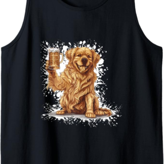 Divertente Golden Retriever Cani Con Birra Canotta