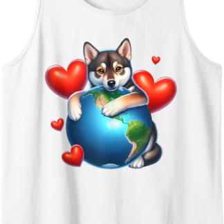 Svedese Vallhund Dog Earth Day Abbraccio Amore Proprietario Abbracciare Pianeta Canotta