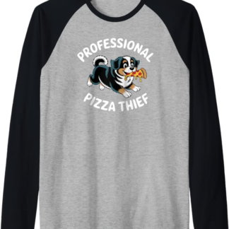 Bernese Mountain Dog Pizza Ladro Cibo Amante dei cani Maglia con Maniche Raglan