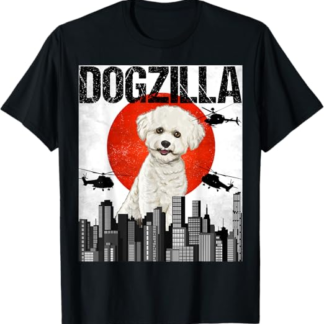 Canezilla Dogzilla Giapponese Bichon À Poil Frisé Maglietta