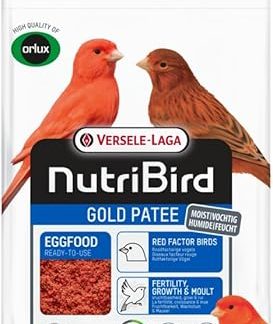 Versele-Laga NutriBird Gold Patee Red Factor Birds | 1kg | Ready to Use Egg Food for Red Canaries and Other Red Ornamental Birds | Moistened with 100% Natural Honey