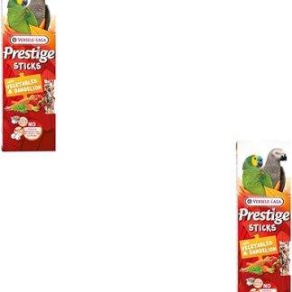 Versele-Laga Prestige Sticks Parrots with Vegetables & Dandelions | Double Pack | 2 x 140g | Snack for Parrots | No Added Sugar and No Synthetic Preservatives