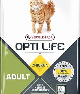 VERSELE LAGA - OPTI Life Adult Cat Food - Grain Free - Chicken - 2.5 kg