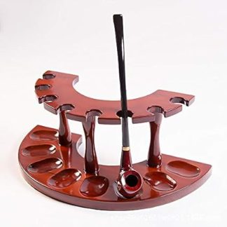 Автоматическая кормушка для домашних животных, деревянная подставка для курительных трубок — полукруглая подставка ручной работы для 8 курительных трубок, модель большой вместимости.