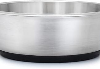 Миска для собак Lionto из нержавеющей стали, 600 мл, пищевая, с нескользящим силиконовым дном, устойчивая к ржавчине, подходит для собак и кошек, можно мыть в посудомоечной машине.
